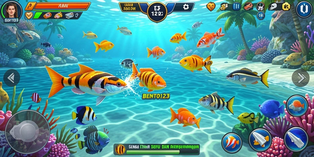 Tampilan gameplay BENTO123 yang penuh warna dan menenangkan.