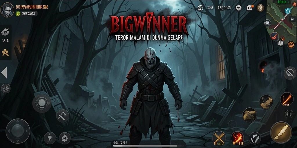 Tangkapan layar gameplay <strong>BIGWINNER</strong> yang menunjukkan suasana mencekam dan keputusan yang harus dibuat.