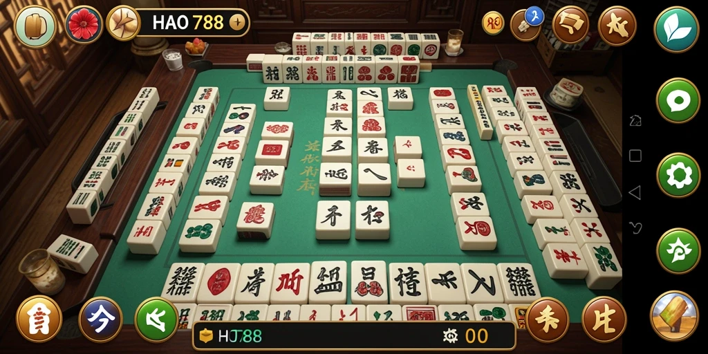 Tampilan gameplay HAO788 dengan grafis Mahjong yang menawan.