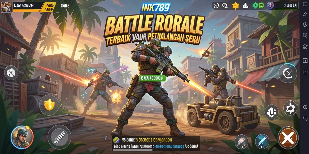 Tampilan gameplay INK789 yang mendebarkan saat pertempuran Battle Royale.