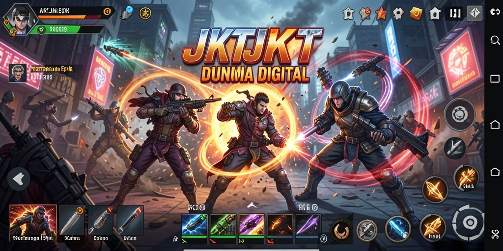 Tampilan menarik dari gameplay pertarungan di <strong>JKTJKT</strong>.