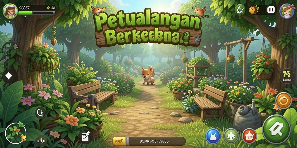 Tampilan gameplay berkebun yang imersif di KO857.