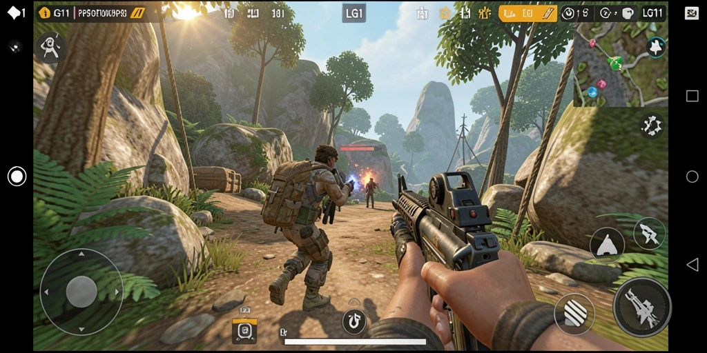 Screenshot menunjukkan aksi seru dalam gameplay TPS LG111.
