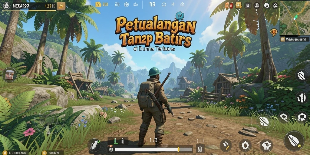 Gameplay MEKAR99 yang mendebarkan di dunia terbuka.