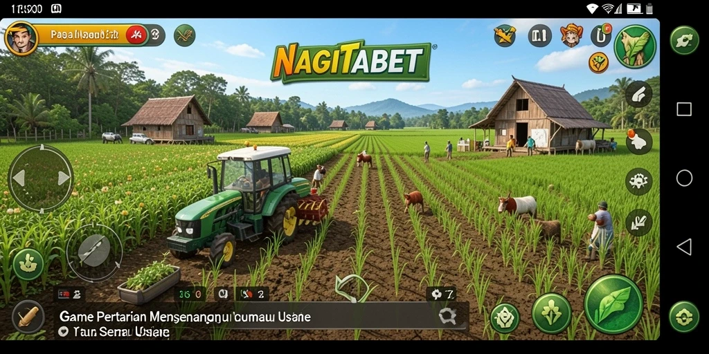 Tangkapan layar NAGITABET menampilkan gameplay berkebun yang seru.