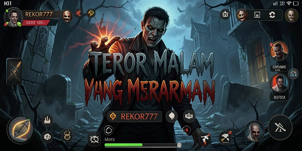 Screenshot gameplay <strong>REKOR777</strong> menampilkan momen mencekam di lorong gelap.
